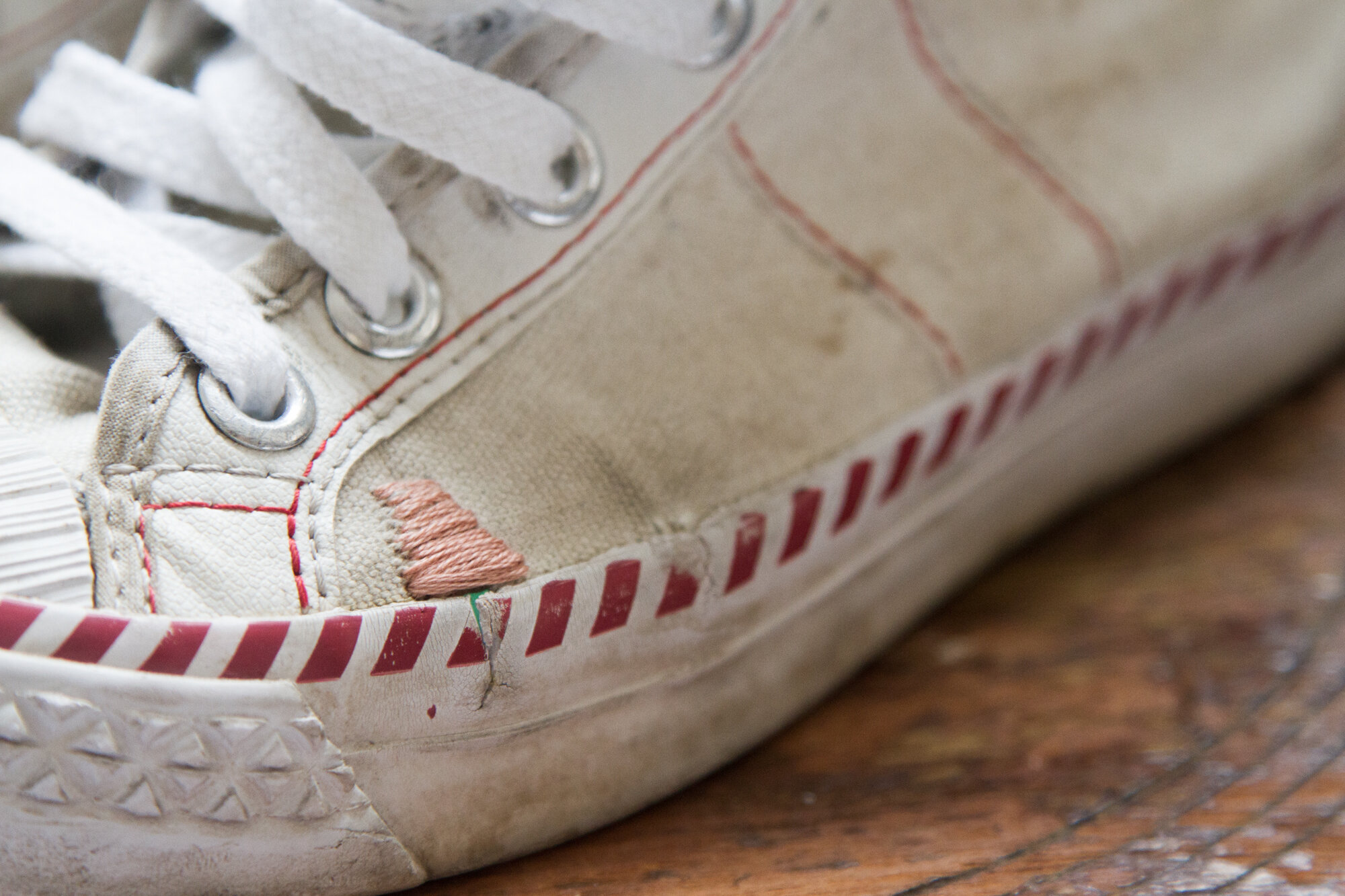 repaired canvas sneakers | reading my tea leaves